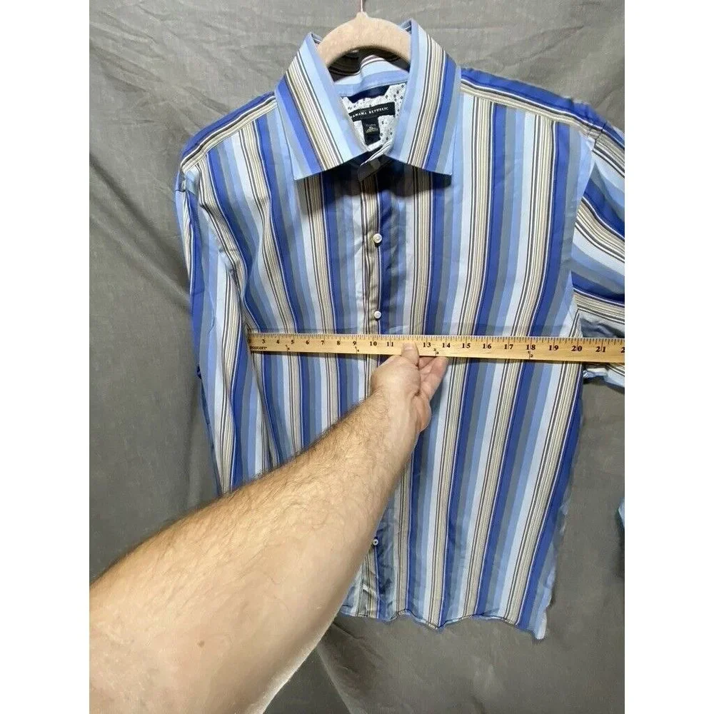 Banana Republic Button Up Long Sleeve Adult Extra Large Blue Striped Casual Men.